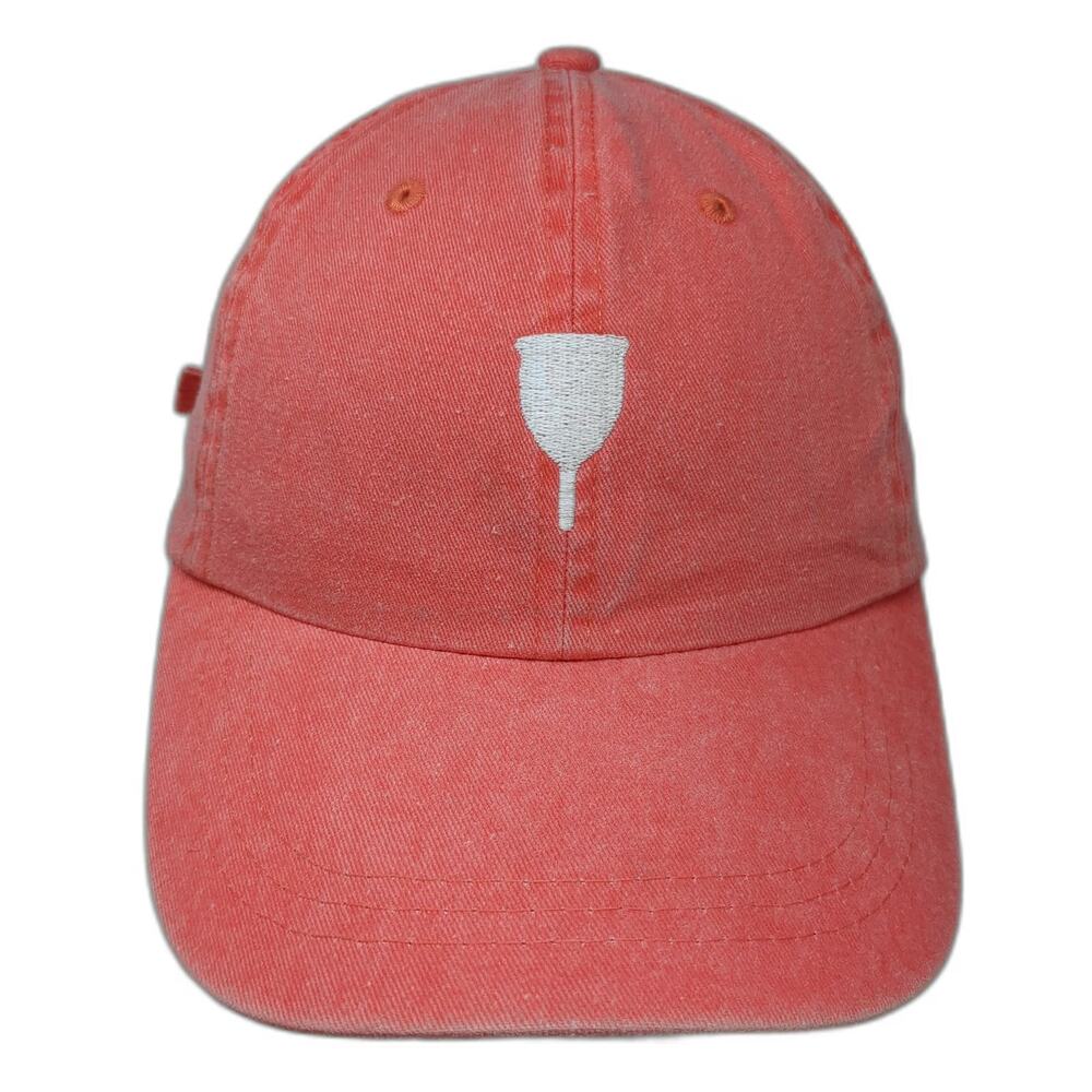 H&G Baseball Cap Pink White One Size Saalt Menstrual Cup Unstructured Cotton Hat